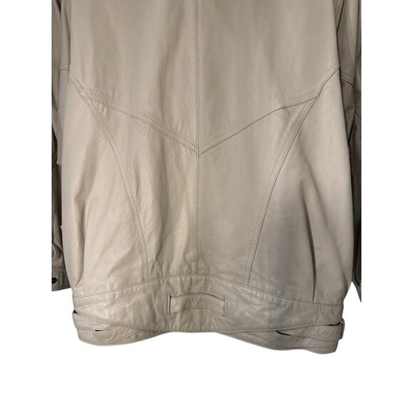 Avanti Tan Genuine Leather Bomber Jacket Size M, Made in Korea Pre-Owned - Picture 12 of 15